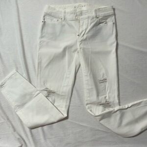 WHBM white skinny crop jeans